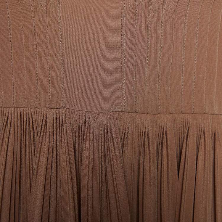 Pre Owned Valentino Color Block Silk Tiered Midi Dress S