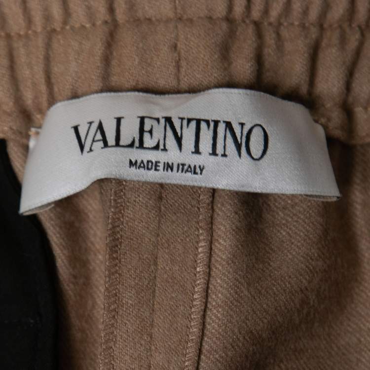 Pre Owned Valentino Beige Wool Tailored Joggers S