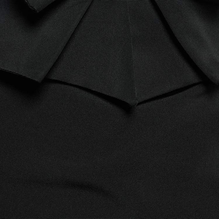 Pre Owned Valentino Black Synthetic Bow Detail Pencil Skirt L