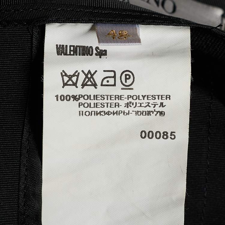 Pre Owned Valentino Black Synthetic Bow Detail Pencil Skirt L
