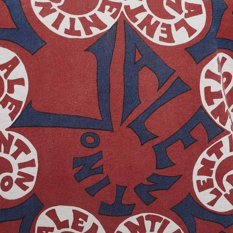 Pre Owned Valentino White Jersey Logo Print T-Shirt S