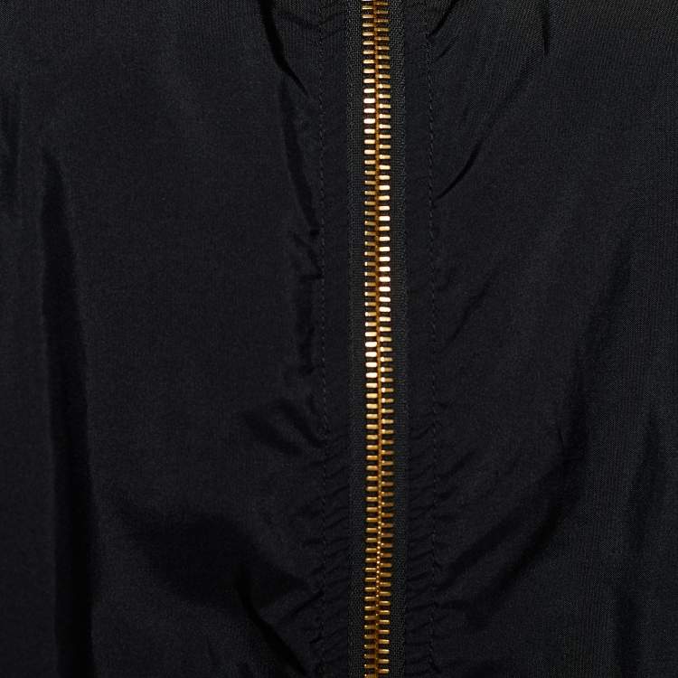 Pre Owned Valentino Black Silk Zip Front Jacket S