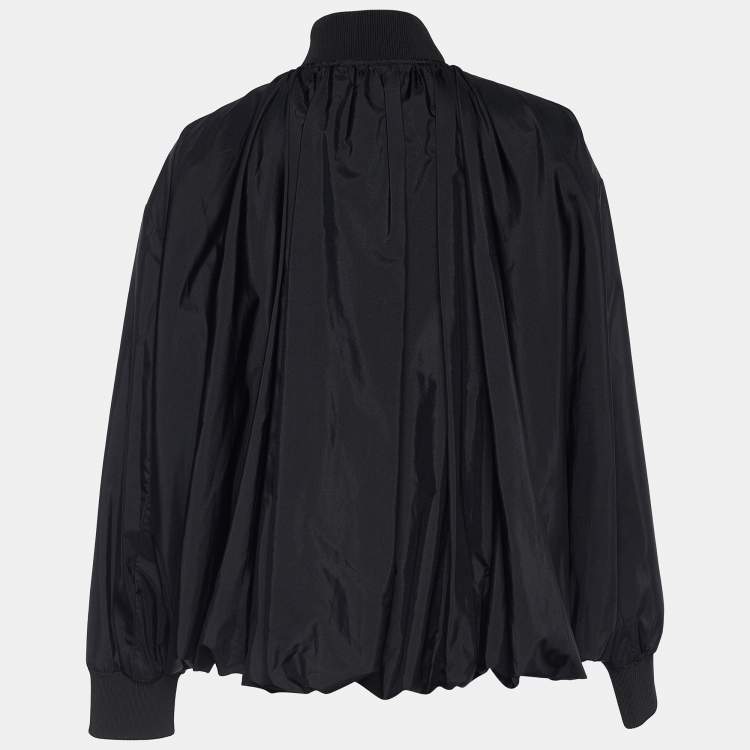 Pre Owned Valentino Black Silk Zip Front Jacket S