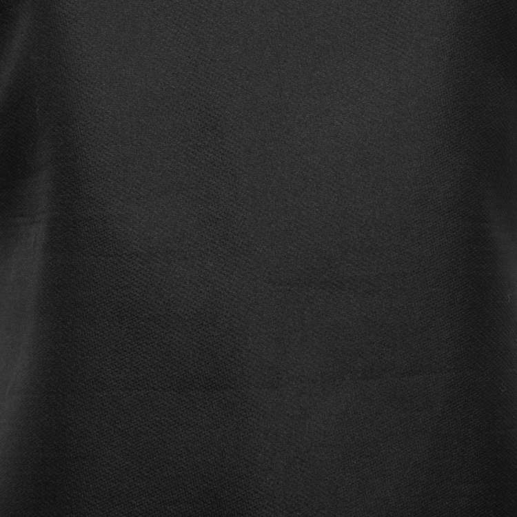 Pre Owned Valentino Black Lace Detail Flutter Sleeve Shift Dress M