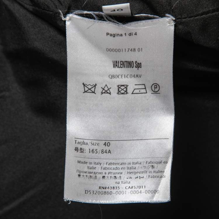 Pre Owned Valentino Black Crepe Side Slit Detail Blazer S