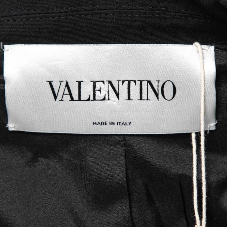 Pre Owned Valentino Black Crepe Side Slit Detail Blazer S