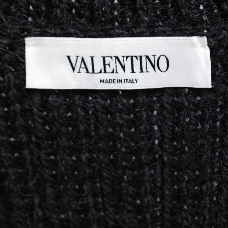 Pre Owned Valentino Black Sequin Embellished Wool Sweater Vest S