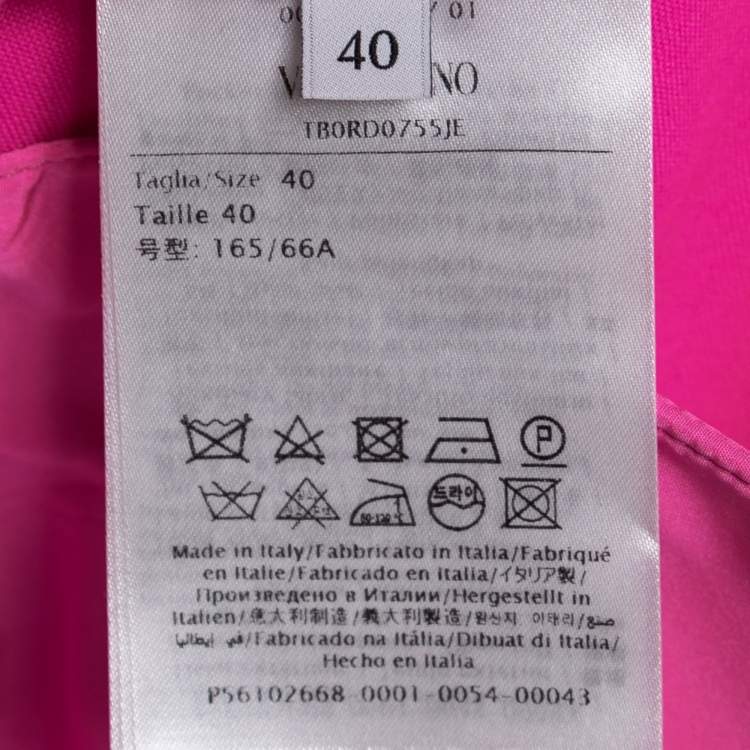 Pre Owned Valentino Neon Pink Wool Pleated Knee-Length Shorts S