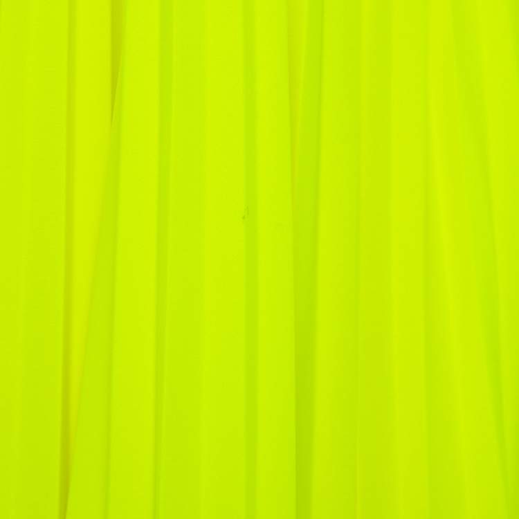 Pre Owned Valentino Neon Yellow Jersey Pleated Logo Print Skirt S