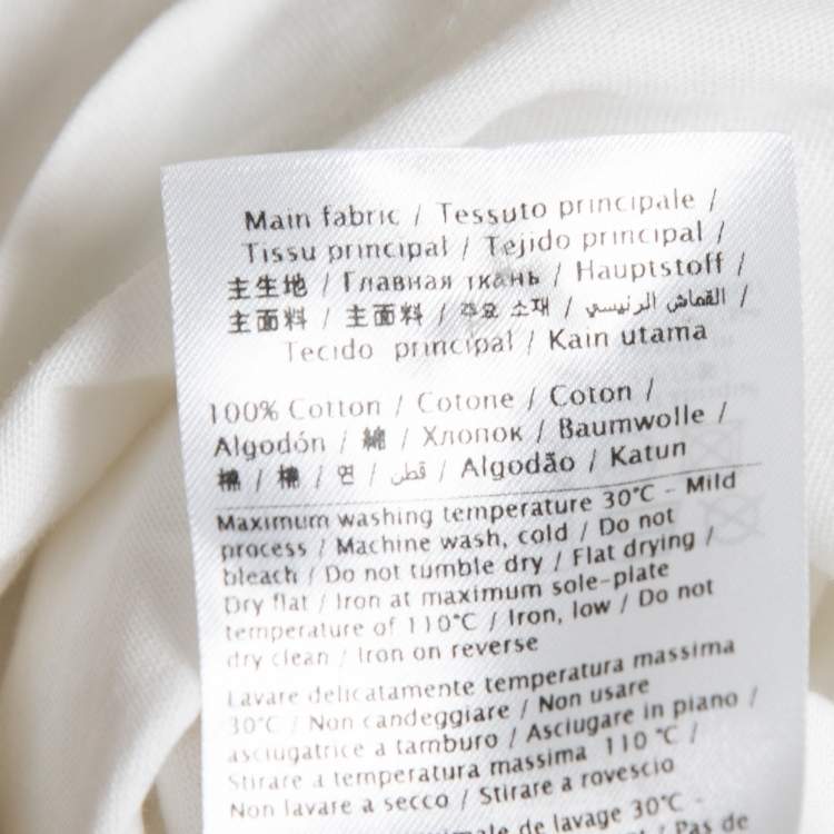 Pre Owned Valentino White Logo Printed Cotton Short Sleeve T-Shirt XS