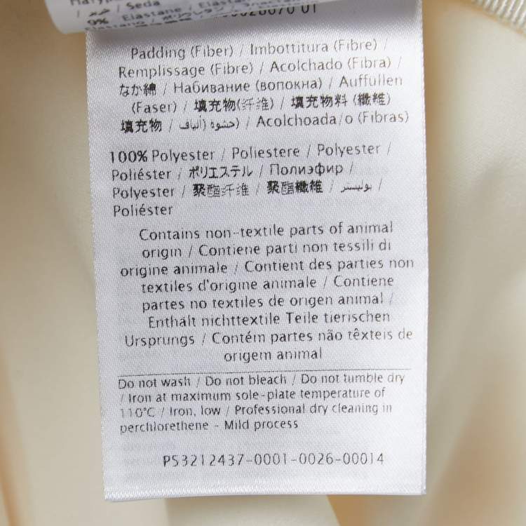 Pre Owned Valentino Cream Scallop Detail Full Sleeve Dress M