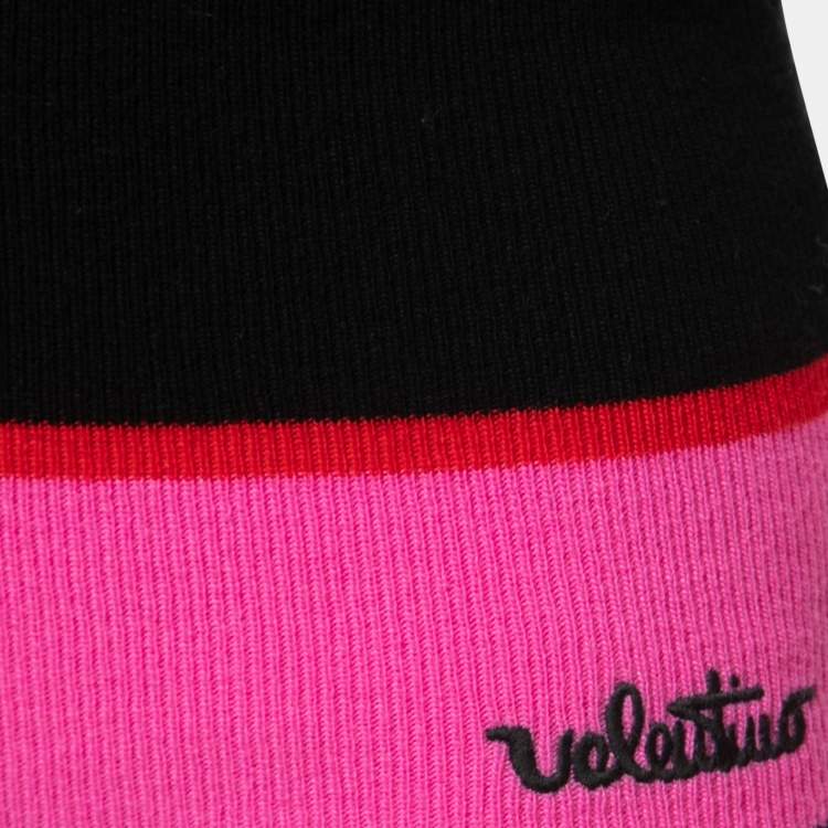 Pre Owned Valentino Fuchsia Pink Intarsia Wool Blend Jumper S