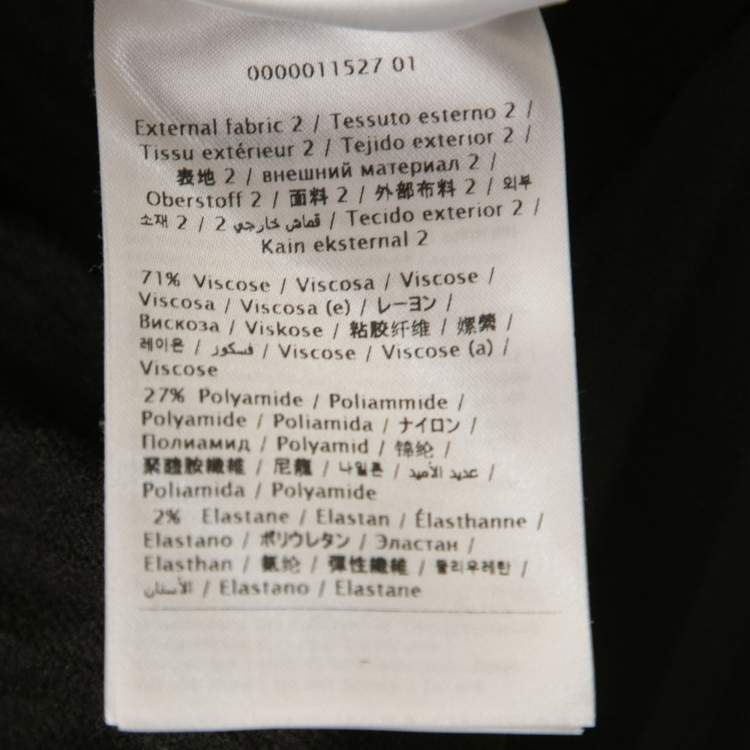 Pre Owned Valentino Black Jersey VLTN Print Pleated Midi Dress M