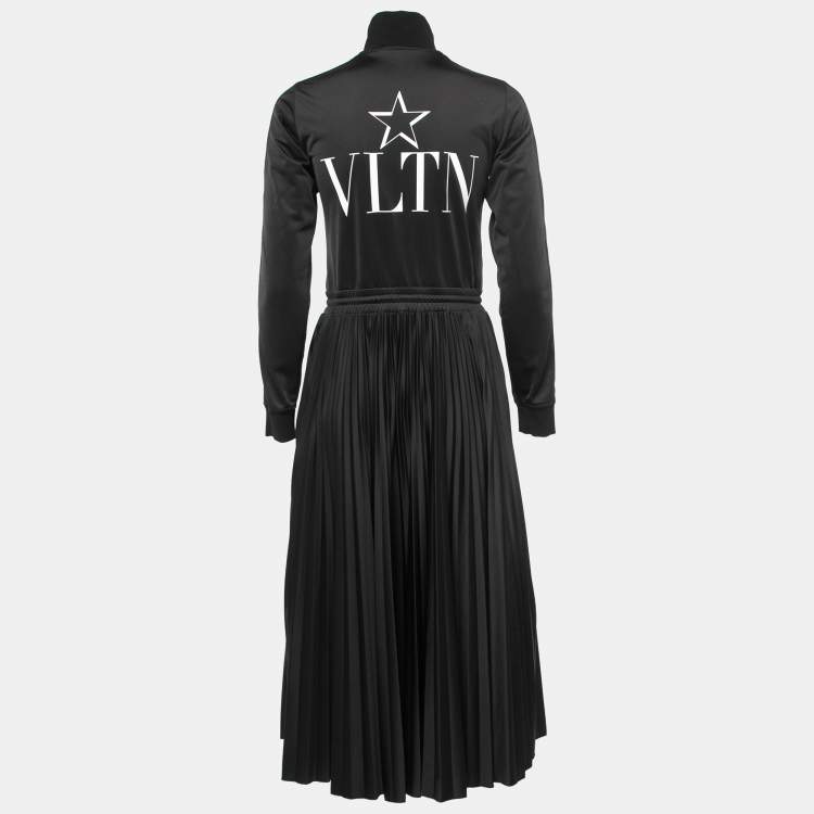 Jersey VLTN Print Pleated Midi Dress M Valentino | TLC