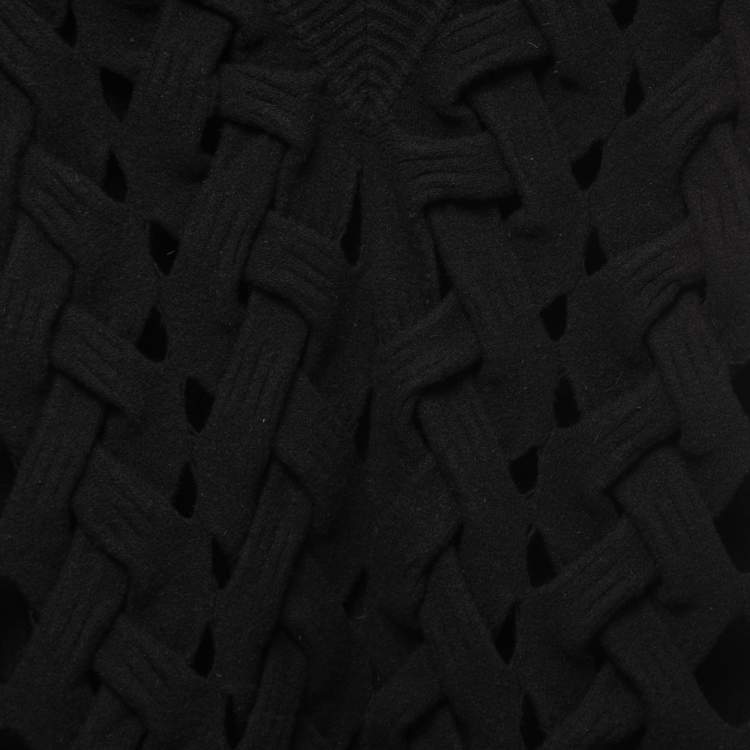 Pre Owned Valentino Black Wool & Angora Knit Interlaced Vest S