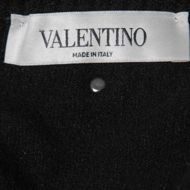Pre Owned Valentino Black Wool & Angora Knit Interlaced Vest S