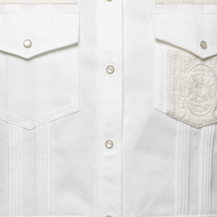 Pre Owned Valentino White Cotton Patched-Pockets Jacket S