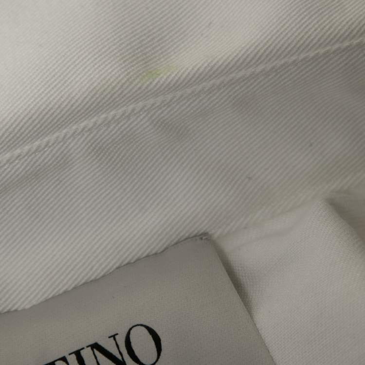 Pre Owned Valentino White Cotton Patched-Pockets Jacket S