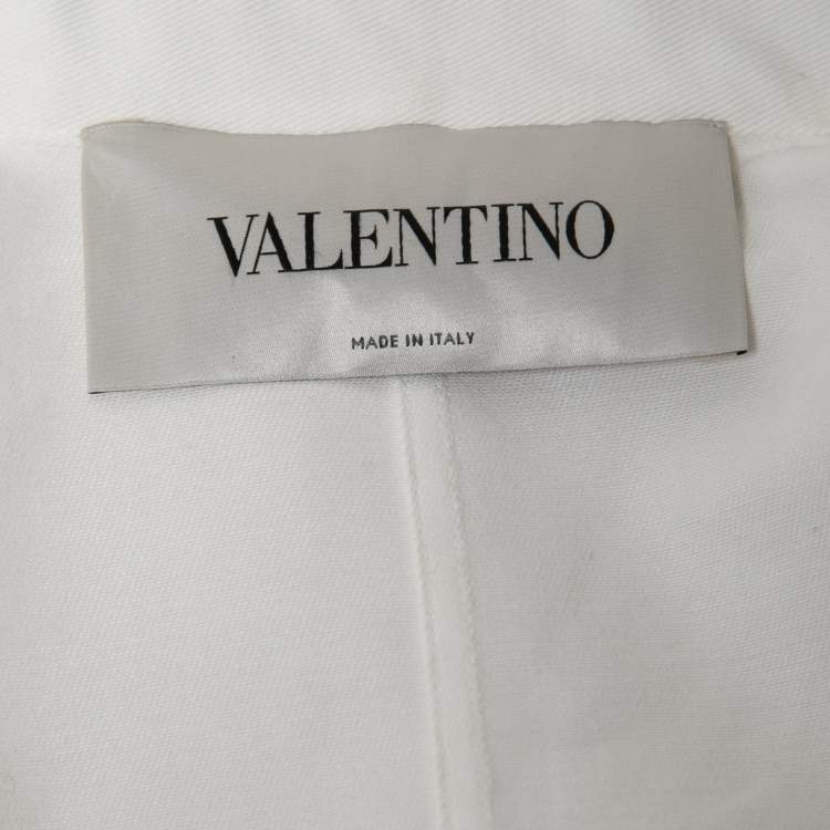 Pre Owned Valentino White Cotton Patched-Pockets Jacket S