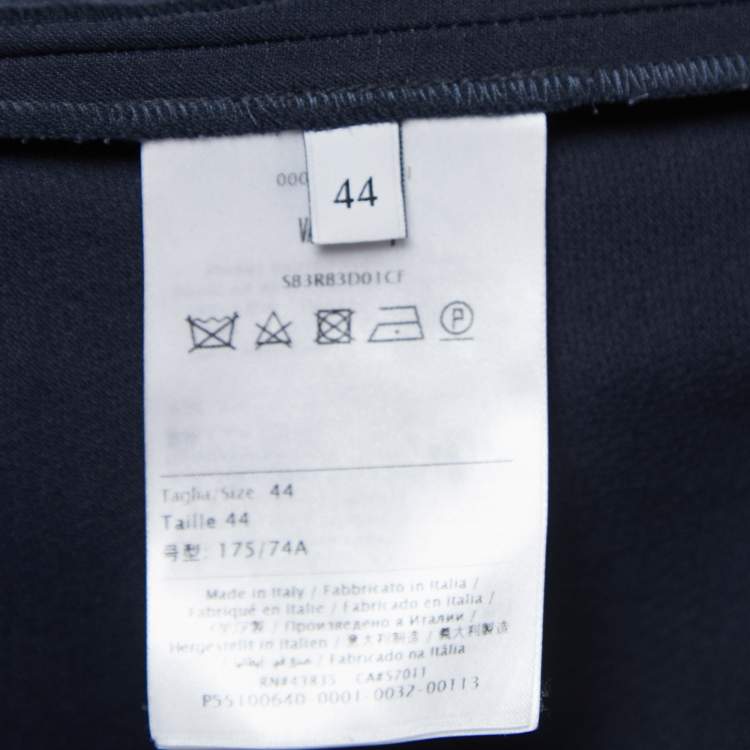 Pre Owned Valentino Navy Blue Crepe Straight-Leg Trousers M