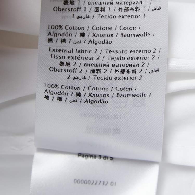 Pre Owned Valentino White Cotton Cut-Out Cuffs Shirt S