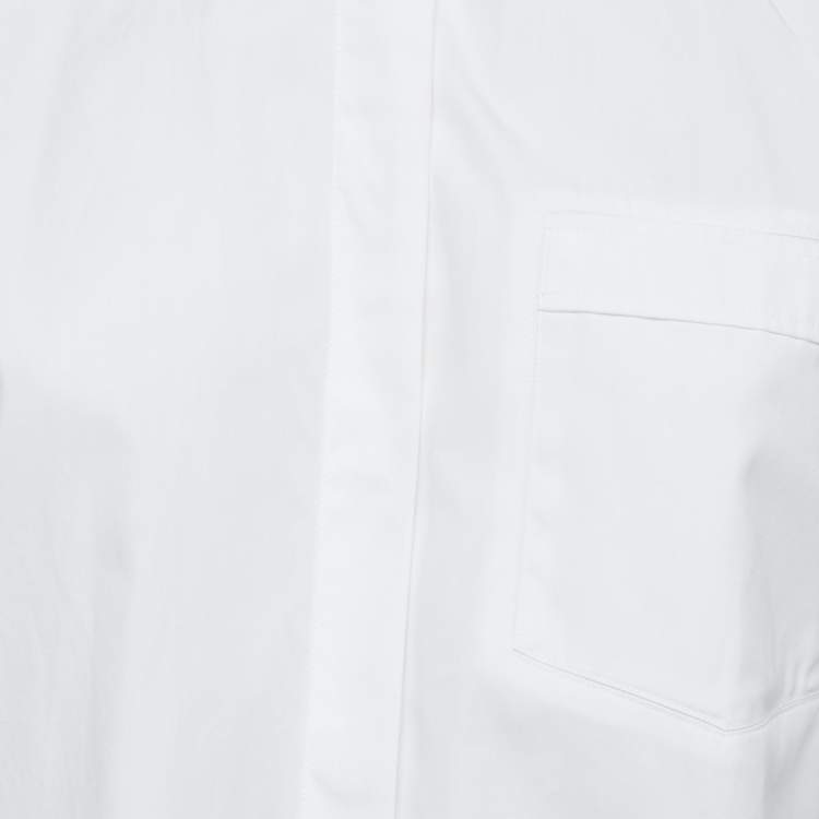 Pre Owned Valentino White Cotton Cut-Out Cuffs Shirt S