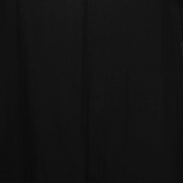 Pre Owned Valentino Black Silk Ostrich Feather Detail Sheer Tie Neck Blouse S