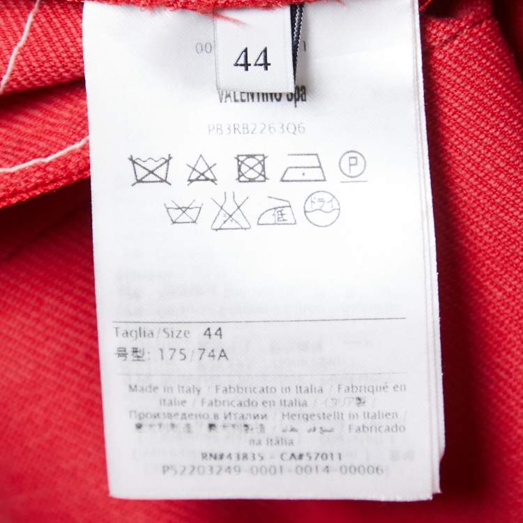 Pre Owned Valentino Red Technical Jersey Drawstring Trousers M