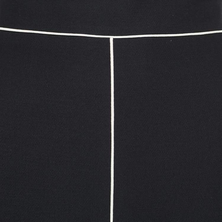 Pre Owned Valentino Black Wool & Silk Midi Skirt M