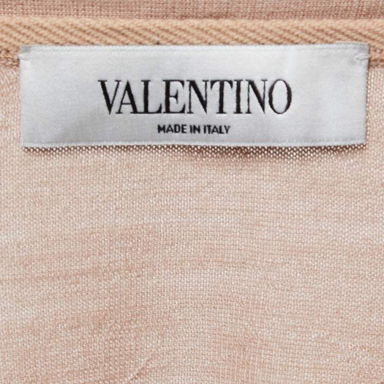Pre Owned Valentino Dusty Pink Wool Button Front Cardigan XS