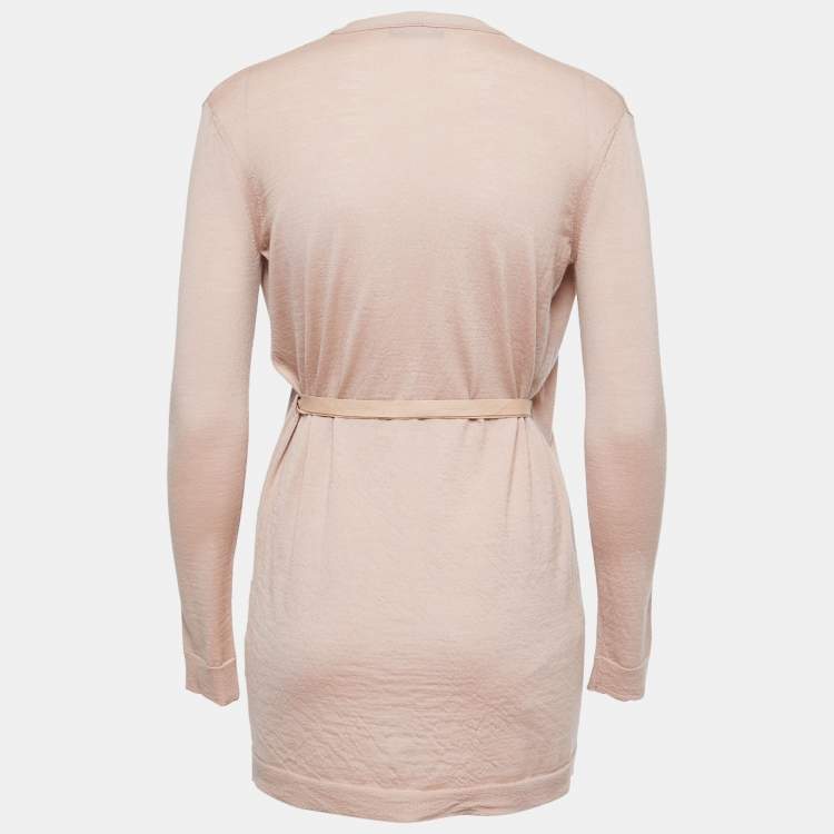 Pre Owned Valentino Dusty Pink Wool Button Front Cardigan XS