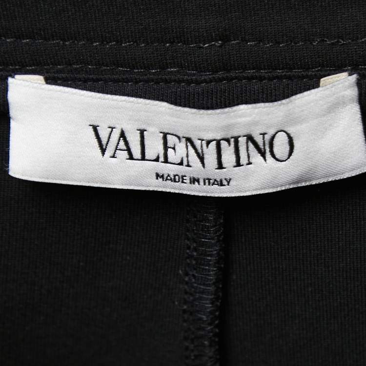 Pre Owned Valentino Black Crepe Ruffle Mini Skirt M