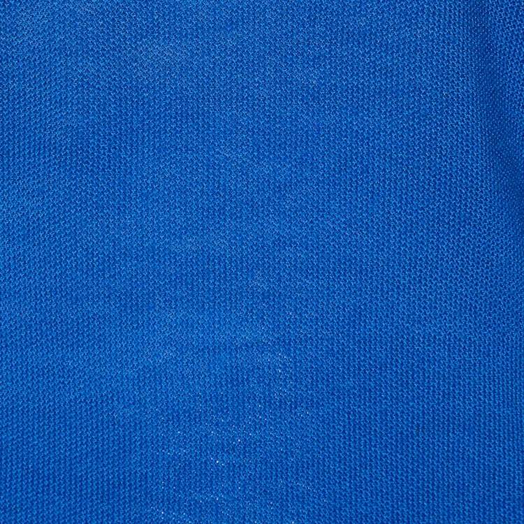 Pre Owned Valentino Miss V Blue Wool Pique Knit Crewneck Sweater M