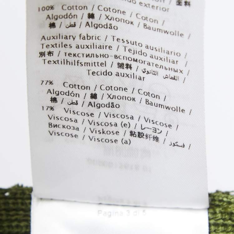 Pre Owned Valentino Green Cotton Knit Lace Trimmed Crew Neck Sweatshirt L