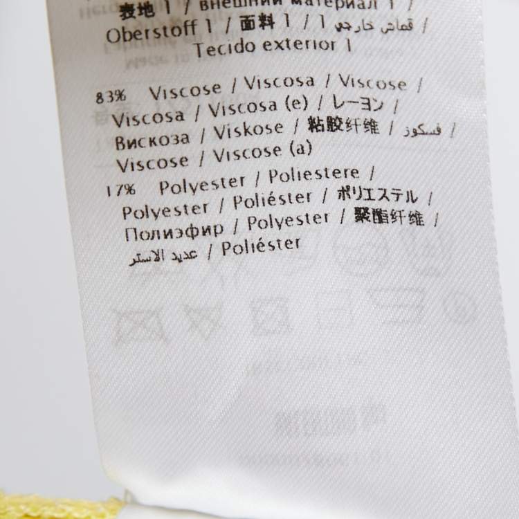 Pre Owned Valentino Yellow Knit & Lace Contrast Top XL