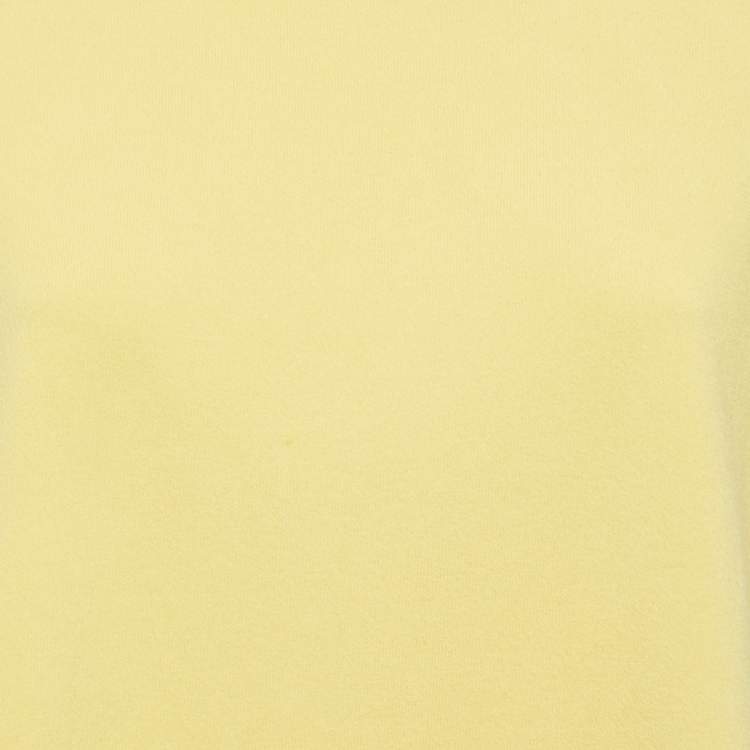 Pre Owned Valentino Yellow Knit & Lace Contrast Top XL