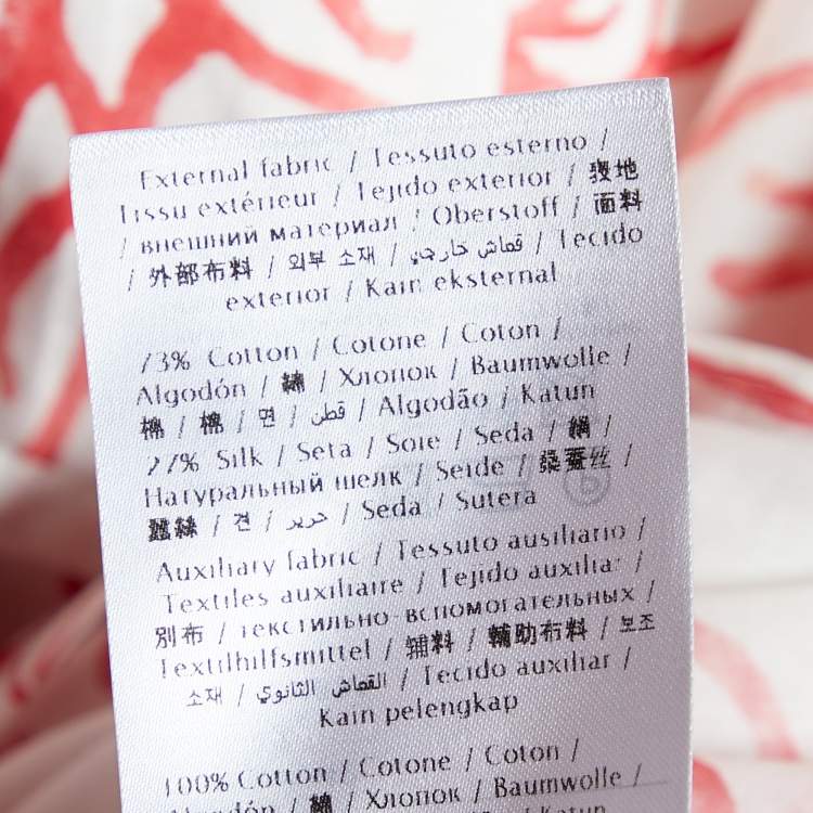 Pre Owned Valentino Archive '68 White Printed Cotton & Silk Midi Dress M