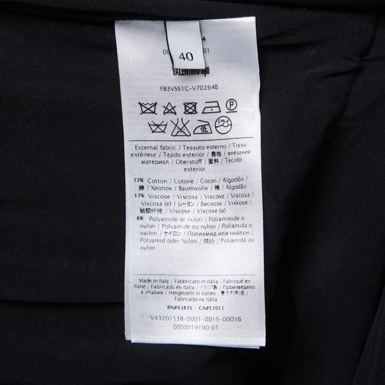 Pre Owned Valentino Black Lace Long Sleeve Midi Dress S