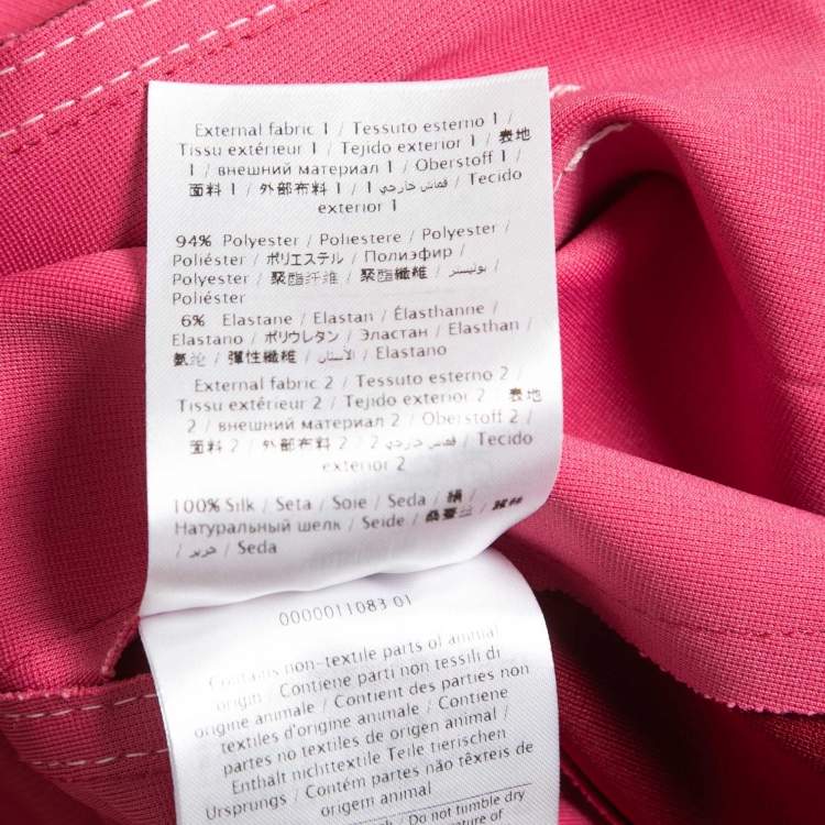 Pre Owned Valentino Pink/Red Knit Pleated Ponte Skirt M