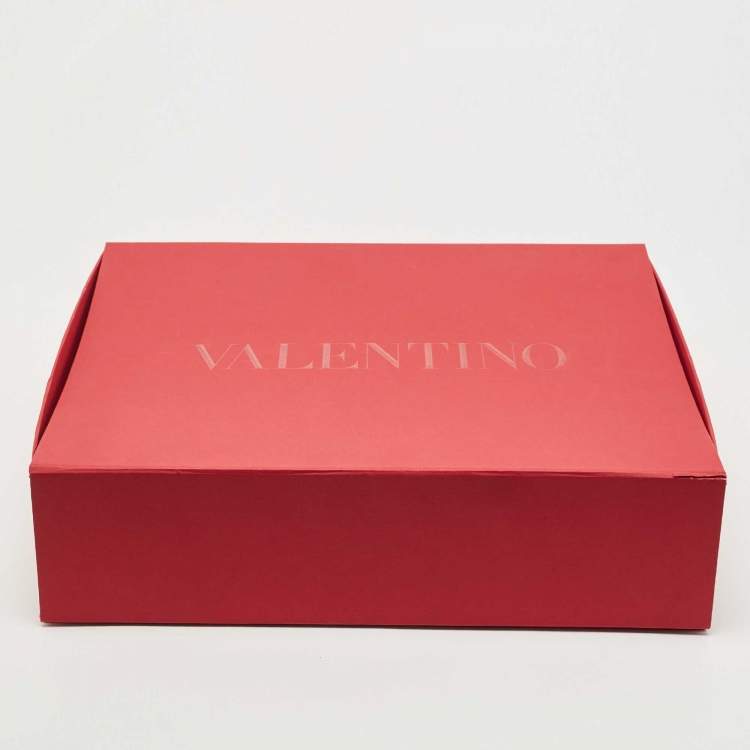 Pre Owned Valentino Pink/Red Knit Pleated Ponte Skirt M