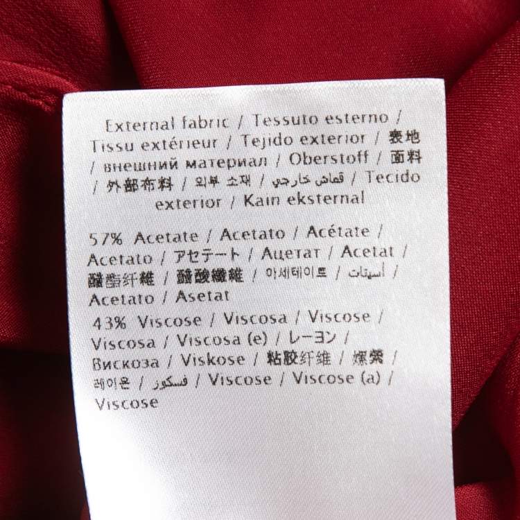 Pre Owned Valentino Red Crepe Midi Skirt M