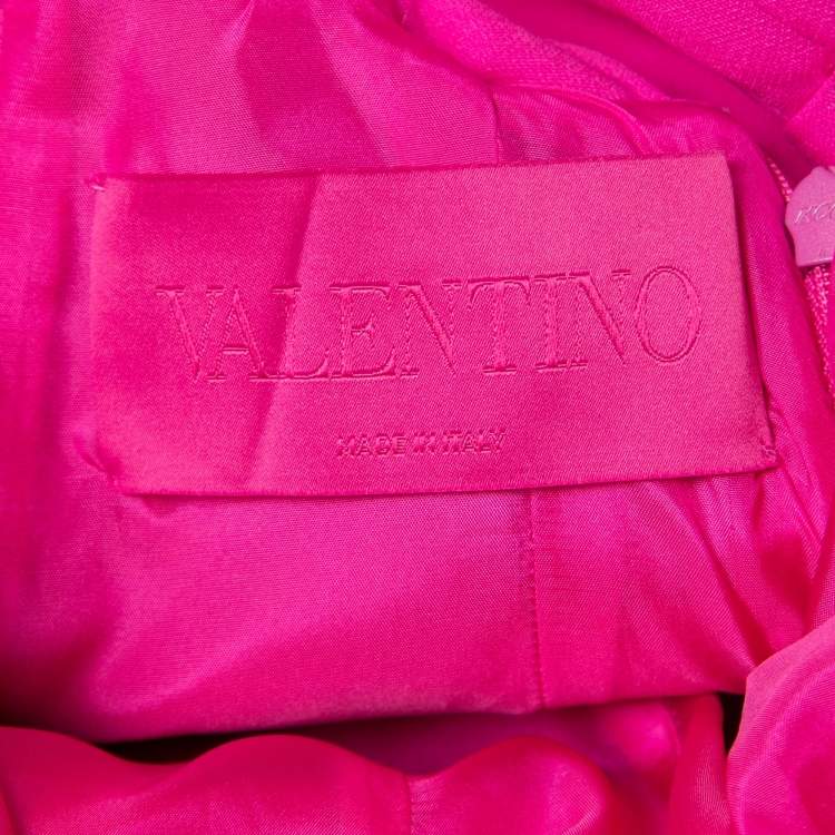 Pre Owned Valentino Pink Crepe Open Back Bow Detail Mini Dress S