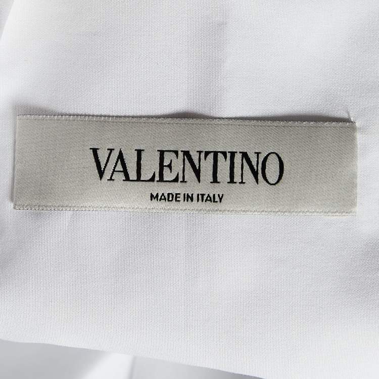 Pre Owned Valentino White Cotton Side Slit Detail Oversized Shirt M