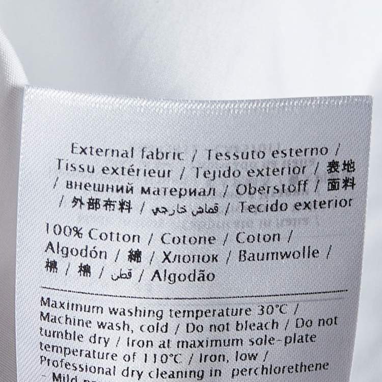 Pre Owned Valentino White Cotton Side Slit Detail Oversized Shirt M