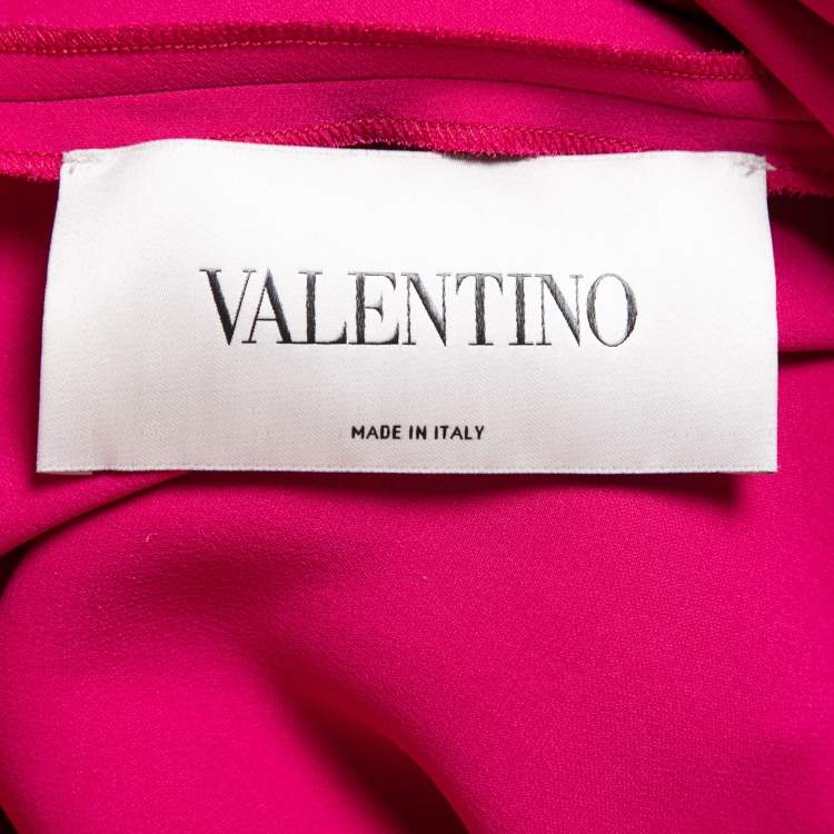 Pre Owned Valentino Pink Silk Knot Detail Long Cape M