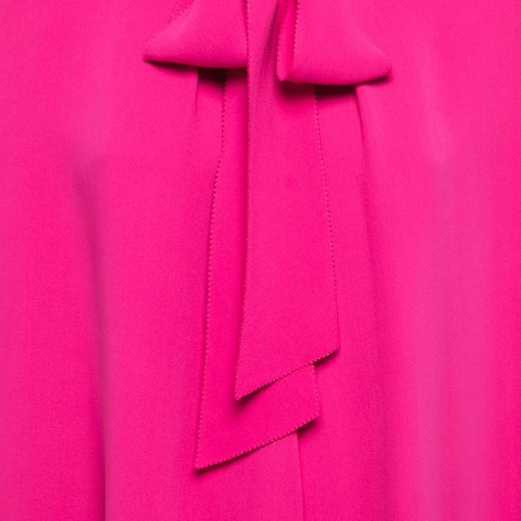 Pre Owned Valentino Pink Silk Knot Detail Long Cape M