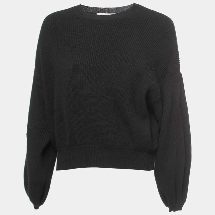 LOUIS VUITTON Cashmere Sweater knitwear Black Used Women size M