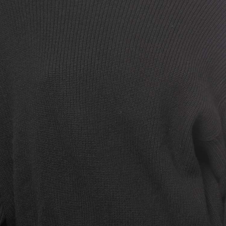 Pre Owned Valentino Black Wool & Cashmere Balloon Sleeve Sweater M