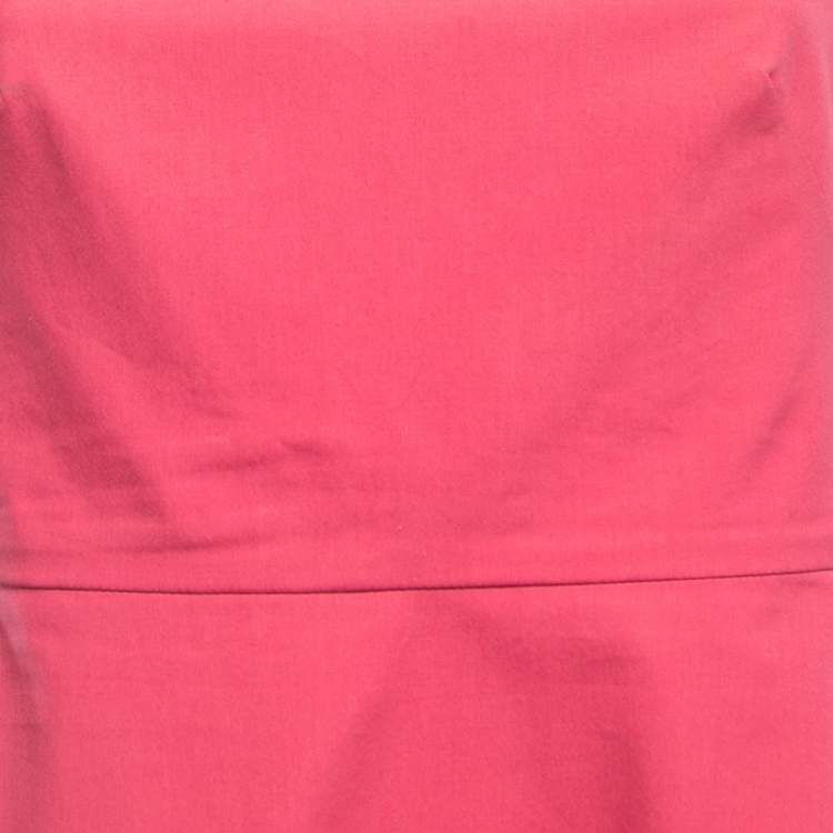 Pre Owned Valentino Techno Couture Pink Cotton Bow Detailed Sleeveless Mini Dress M 
