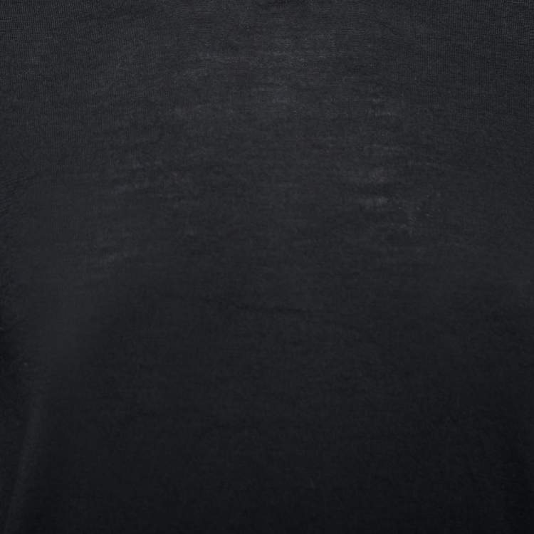 Pre Owned Valentino Black Wool Crew Neck Sweater M